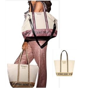 Victoria's secret Canvas Gold Tote bag